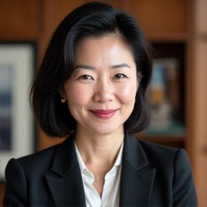Portrait of Dr. Evelyn Kim, Industry Advisor to Pixel Hearth Studios