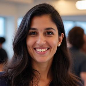Portrait of Samira 'Sam' Khan, Community Manager at Pixel Hearth Studios