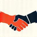 Icon of two hands shaking, symbolizing partnership