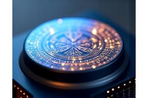 Detail of a secure holographic design on a collectible toy box