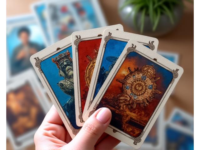 Close-up of linen-finish game cards.